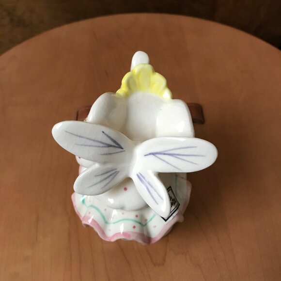 Vintage Fitz and Floyd Ceramic Tooth Fairy Elephant Box Marked 1992 - Picture 5 of 11